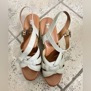 Korks Dee Platform Comfort Sandals, woven basketweave platform sz 10